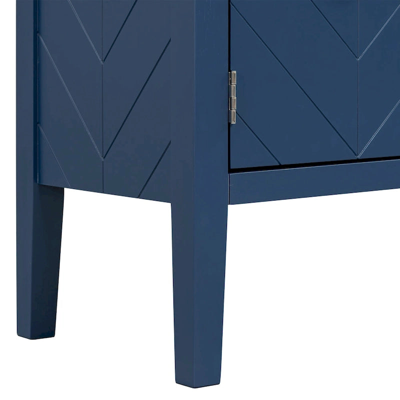 Four-Door Sideboard with Geometric Line Patterns