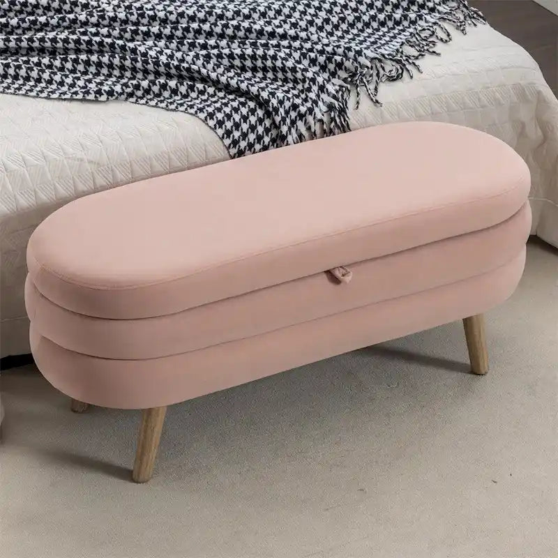 Storage Bench Bedroom Bench With Wood Legs For Living Room Bedroom