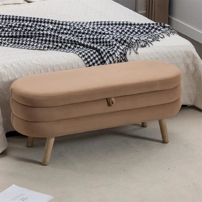Storage Bench Bedroom Bench With Wood Legs For Living Room Bedroom