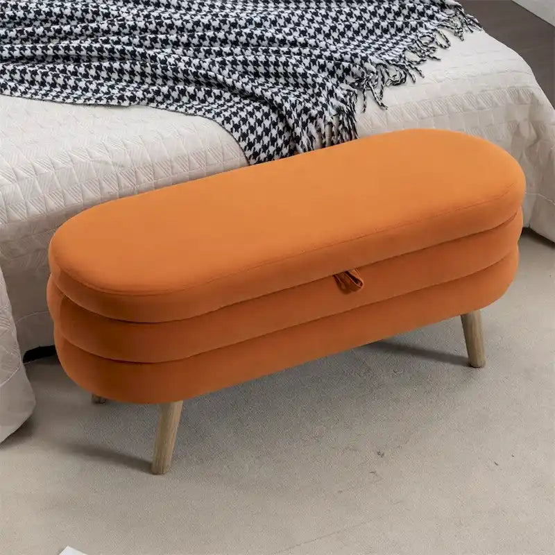 Storage Bench Bedroom Bench With Wood Legs For Living Room Bedroom