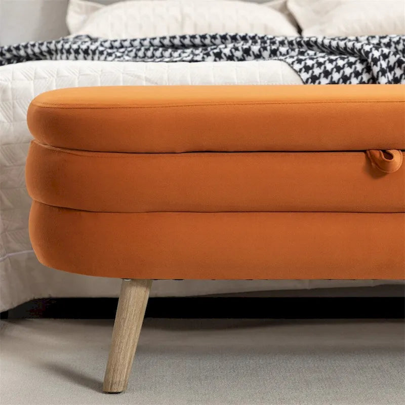 Storage Bench Bedroom Bench With Wood Legs For Living Room Bedroom