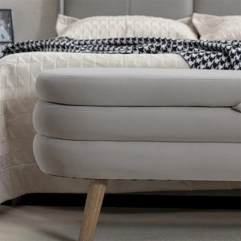 Storage Bench Bedroom Bench With Wood Legs For Living Room Bedroom