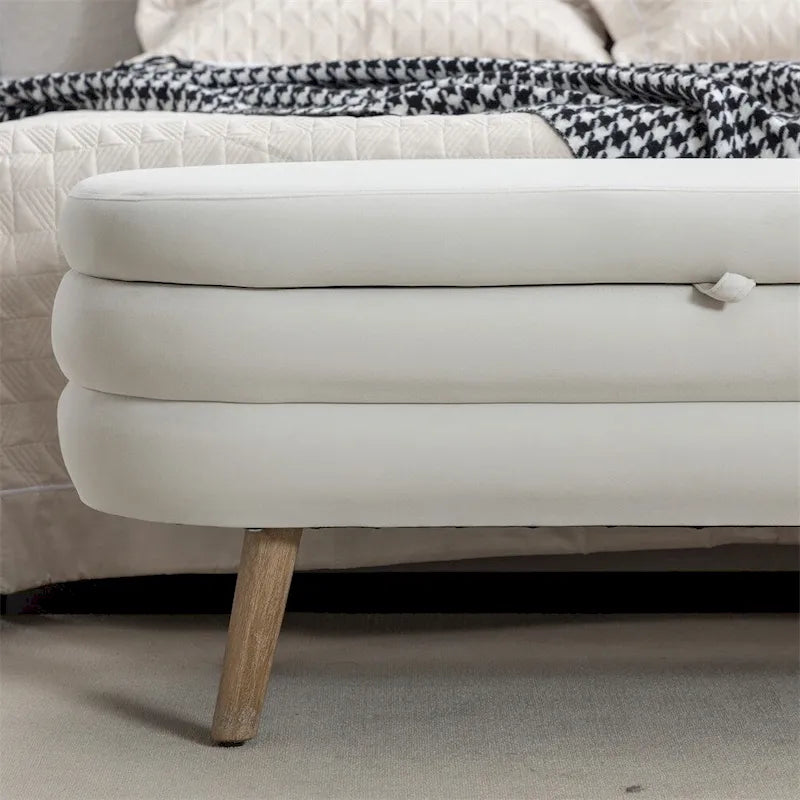 Storage Bench Bedroom Bench With Wood Legs For Living Room Bedroom