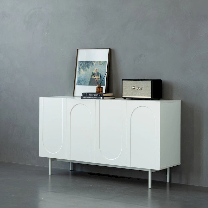 4 Door Cabinet, Modern Accent Cabinet, Sideboard Buffet Cabinet, Entryway Cabinet with Storage for Living Room, Dinning Room