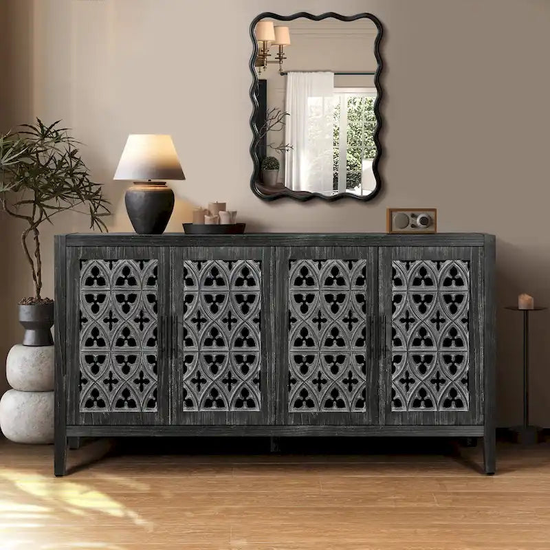 Hollow Four Door Antique Cabinet