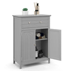 Bathroom Floor Cabinet Wooden Storage Organizer with Drawer &