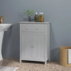 Bathroom Floor Cabinet Wooden Storage Organizer with Drawer &