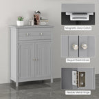 Bathroom Floor Cabinet Wooden Storage Organizer with Drawer &
