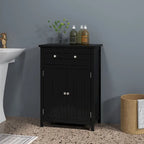 Bathroom Floor Cabinet Wooden Storage Organizer with Drawer &
