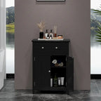 Bathroom Floor Cabinet Wooden Storage Organizer with Drawer &