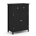 Bathroom Floor Cabinet Wooden Storage Organizer with Drawer &