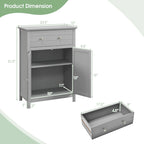 Bathroom Floor Cabinet Wooden Storage Organizer with Drawer &