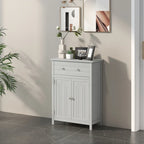 Bathroom Floor Cabinet Wooden Storage Organizer with Drawer &