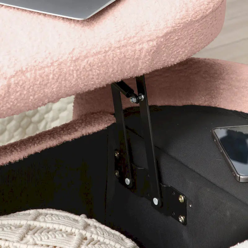 Polyester Upholstered Modern End of Bed Bench with Large Storage Ottoman