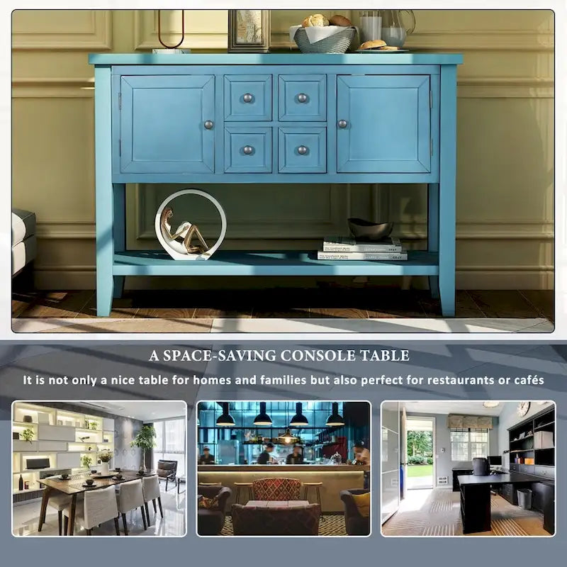 Buffet Sideboard Console Table with Bottom Shelf
