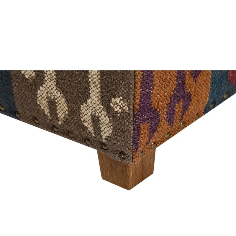 Handmade Kilim Upholstered Storage Bench