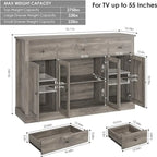Dressoir-buffet in vintage stijl - 15.7D x 55W x 35.4H