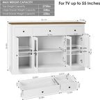 Dressoir-buffet in vintage stijl - 15.7D x 55W x 35.4H