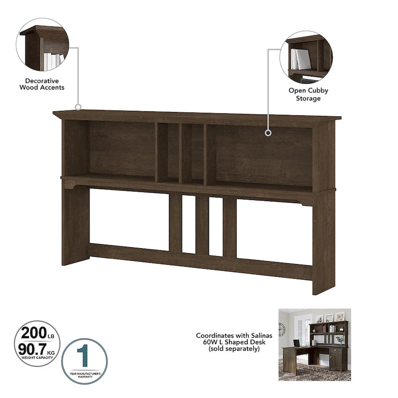 60W Hutch- Hutch Only - 60.00L x 10.51W x 32.99H