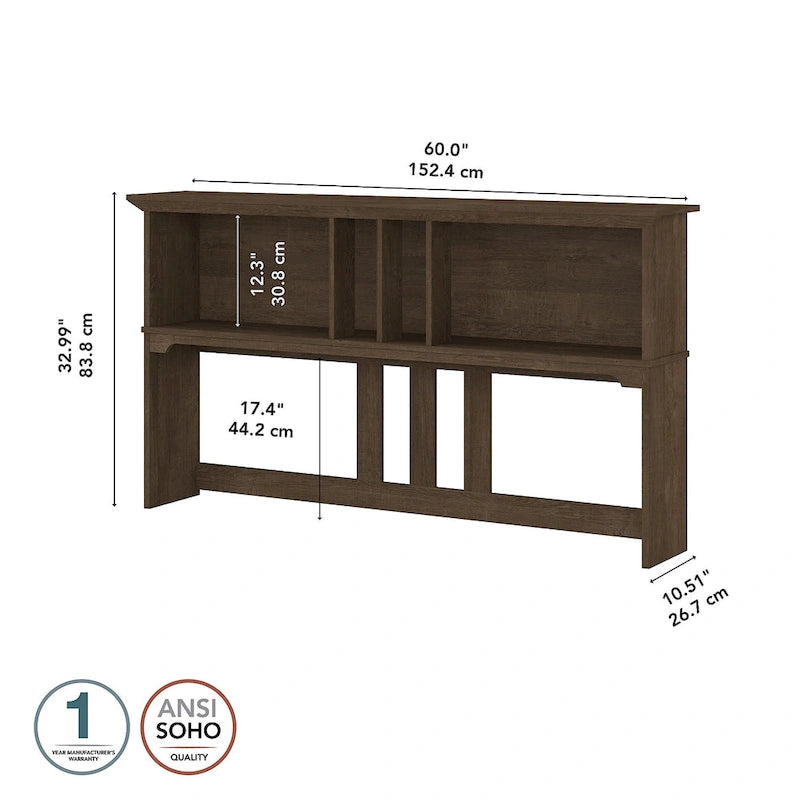 60W Hutch- Hutch Only - 60.00L x 10.51W x 32.99H