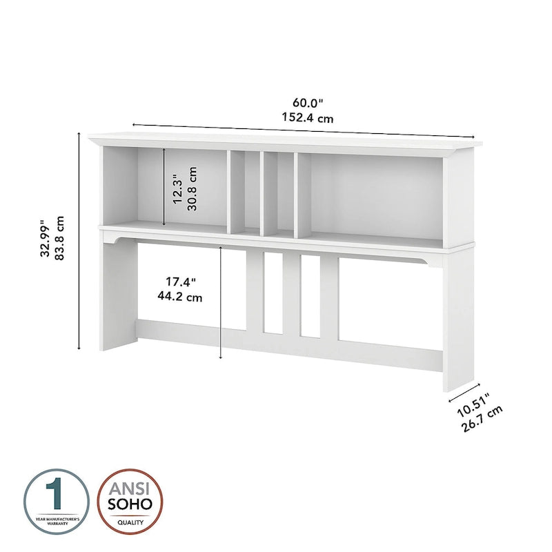 60W Hutch- Hutch Only - 60.00L x 10.51W x 32.99H