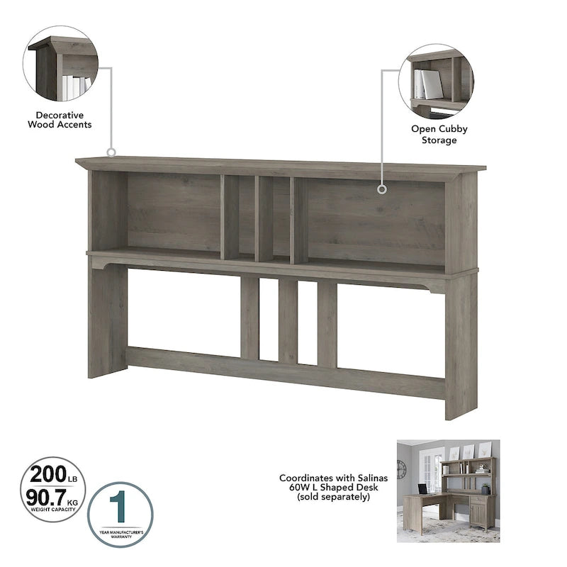 60W Hutch- Hutch Only - 60.00L x 10.51W x 32.99H