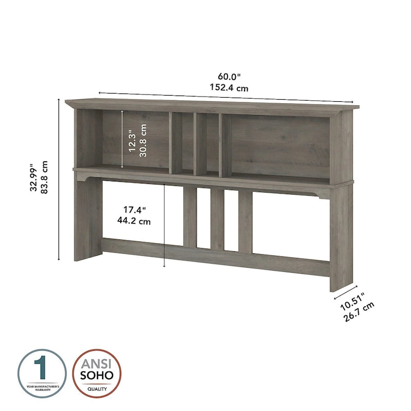 60W Hutch- Hutch Only - 60.00L x 10.51W x 32.99H