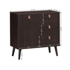 3-drawer Sideboard Storage Display Cabinet-Brown - 31.5 x 15.5 x 32 (L x W x H)