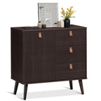 3-drawer Sideboard Storage Display Cabinet-Brown - 31.5 x 15.5 x 32 (L x W x H)