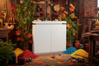 High Gloss White Shoe Cabinet with LED Light and Adjustable Shelves
