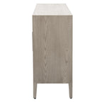Meuble de rangement en bois avec 3 portes en verre trempé, étagère et pieds réglables - 58.2L15.7l33.9H