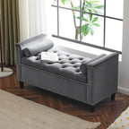Banc de rangement rembourré avec accoudoirs pour le salon ou l'entrée