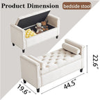 Banc de rangement rembourré avec accoudoirs pour le salon ou l'entrée