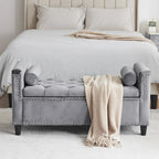 Banc de rangement rembourré avec accoudoirs pour le salon ou l'entrée