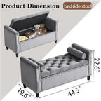 Banc de rangement rembourré avec accoudoirs pour le salon ou l'entrée