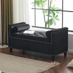 Banc de rangement rembourré avec accoudoirs pour le salon ou l'entrée