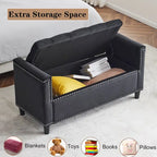 Banc de rangement rembourré avec accoudoirs pour le salon ou l'entrée