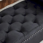 Banc de rangement rembourré avec accoudoirs pour le salon ou l'entrée