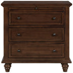 3-Drawer Storage Wood Cabinet, End Table with Pull out Tray