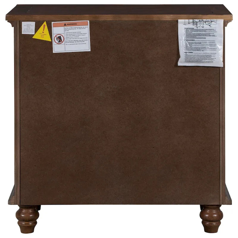 3-Drawer Storage Wood Cabinet, End Table with Pull out Tray