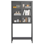 Display Storage Cabinet with Glass Doors and 2 adjustable Shelves