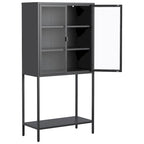 Display Storage Cabinet with Glass Doors and 2 adjustable Shelves