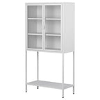 Display Storage Cabinet with Glass Doors and 2 adjustable Shelves
