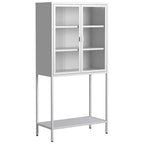 Display Storage Cabinet with Glass Doors and 2 adjustable Shelves