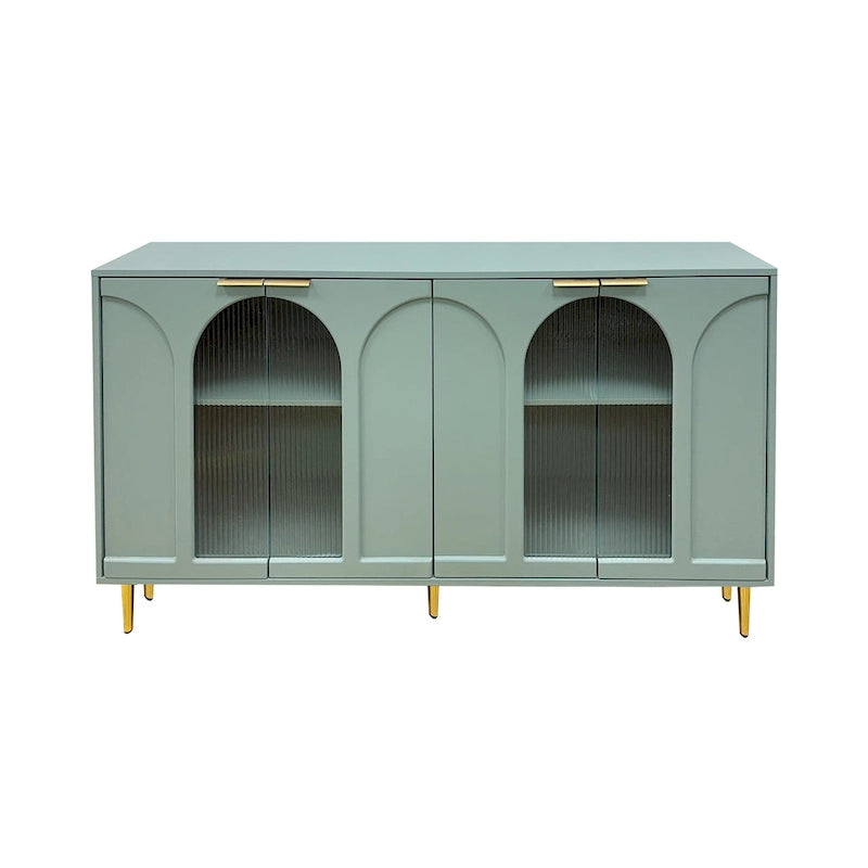 60 Wooden Cabinet with 4 Glass Doors Sideboard Buffet Server Cabinet