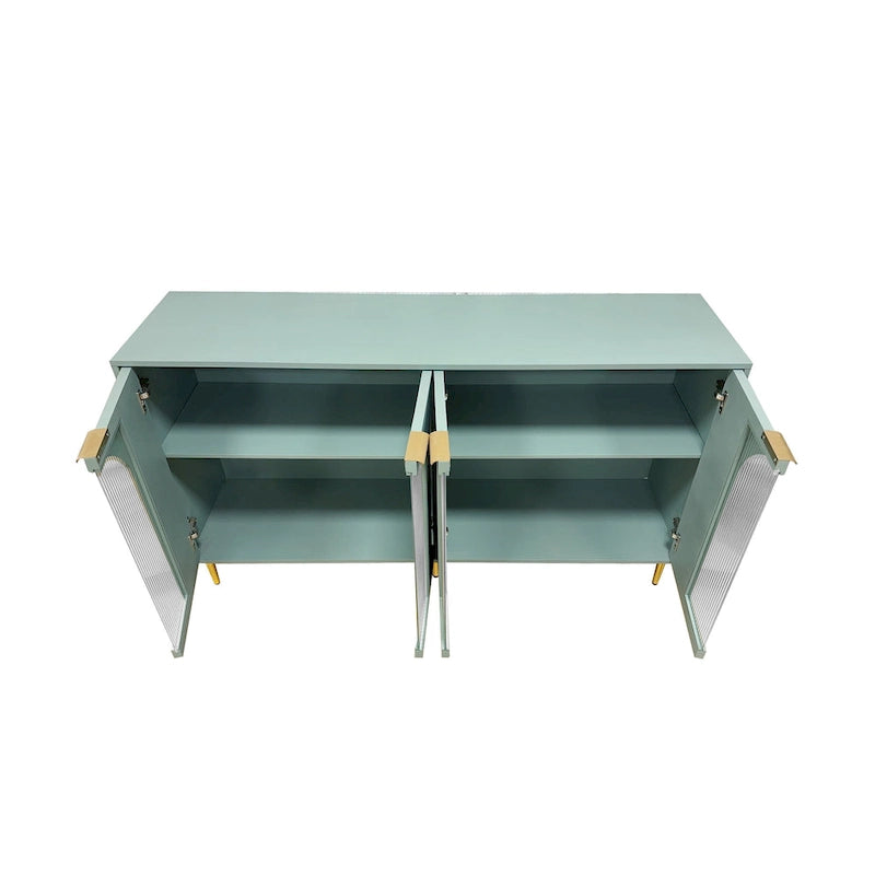 60 Wooden Cabinet with 4 Glass Doors Sideboard Buffet Server Cabinet