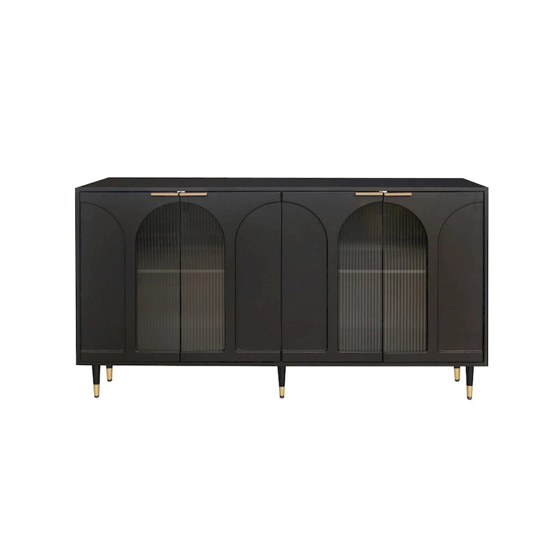 60 Wooden Cabinet with 4 Glass Doors Sideboard Buffet Server Cabinet