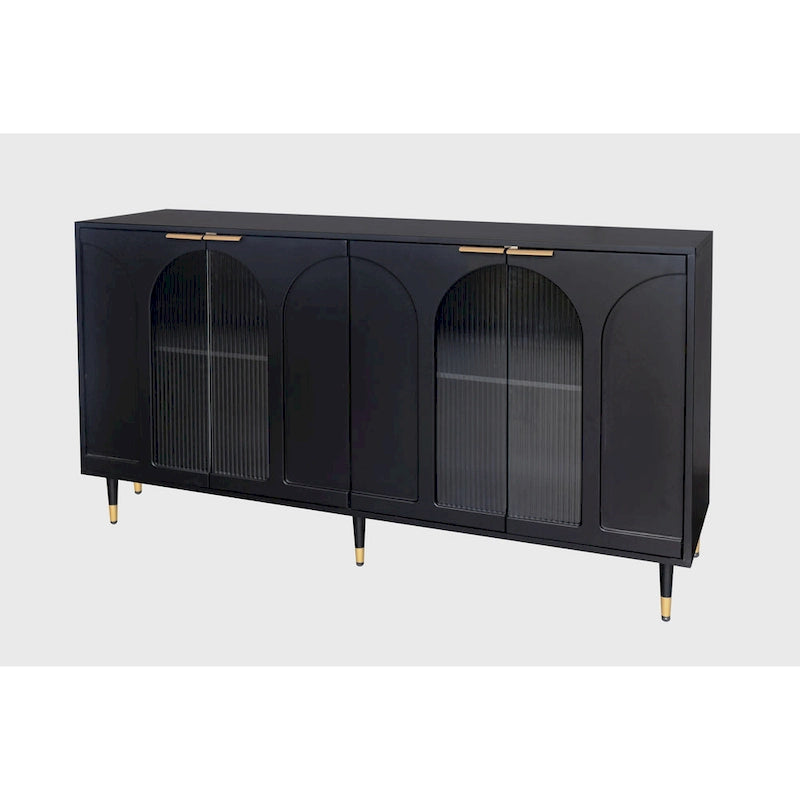 60 Wooden Cabinet with 4 Glass Doors Sideboard Buffet Server Cabinet