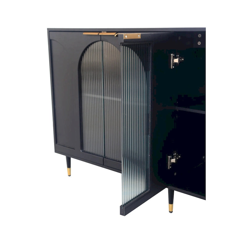 60 Wooden Cabinet with 4 Glass Doors Sideboard Buffet Server Cabinet