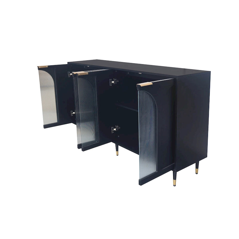 60 Wooden Cabinet with 4 Glass Doors Sideboard Buffet Server Cabinet